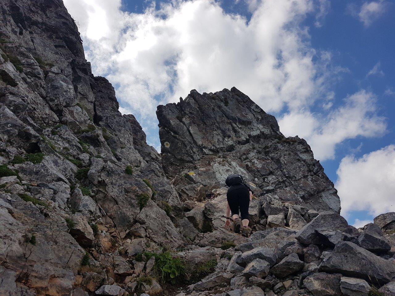 Ascent to the Klosterwappen Peak