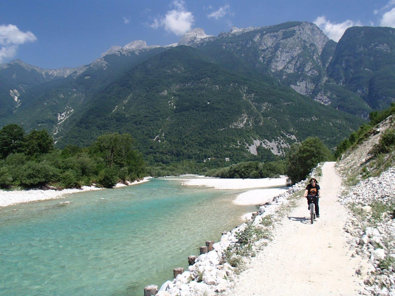 The river Soča Cycling